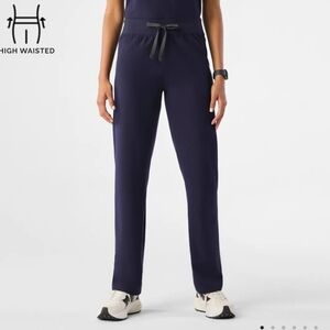 Figs High Waisted Livingston Basic Scrub Pants Navy Blue Size Small